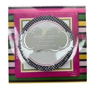 ANNA GRIFFIN Notepads Always Anna Set of 3 NWT Stationery Dots Desk Accessories